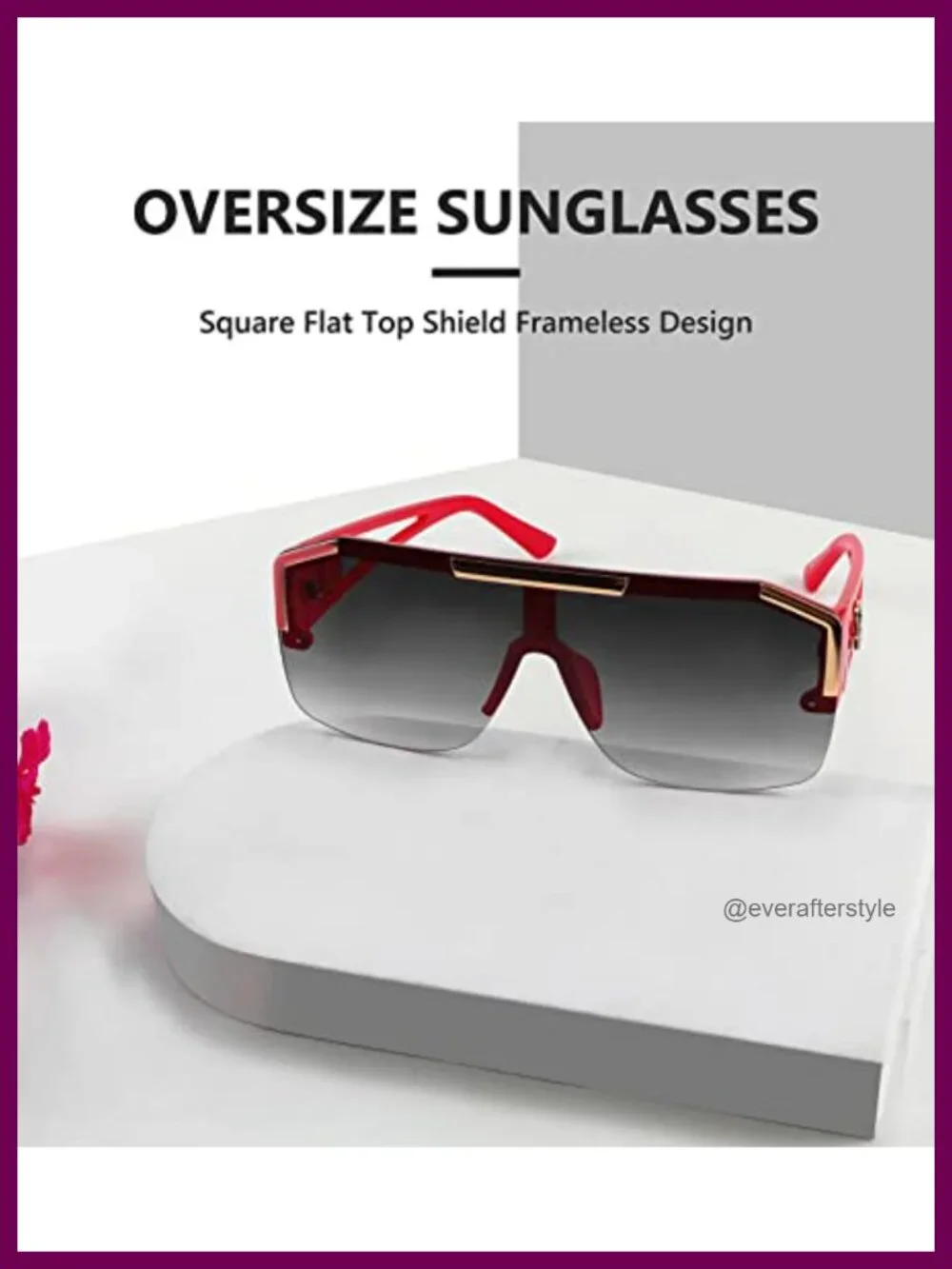 Oversized Square Shield Sunglasses UV400 for Women Men